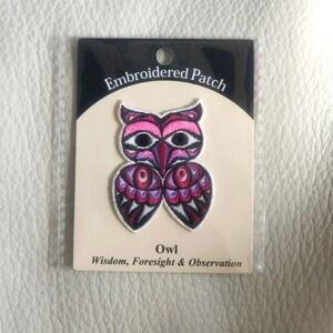 'Owl' 2.5" Embroidered Patch Indigenous Design by Douglas Horne